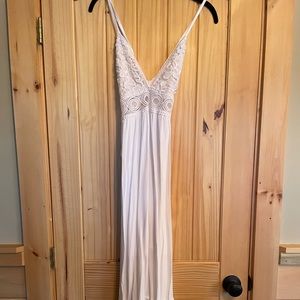 White crochet maxi dress